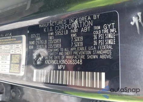 2022 Kia Sorento Plug-In Hybrid Sx Prestige from USA, damaged, VIN KNDRMDLH3N5063348